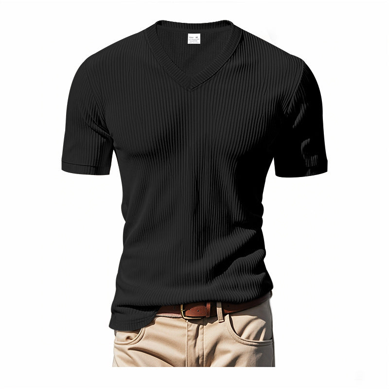 Loose Casual Men's V-neck Short Sleeve