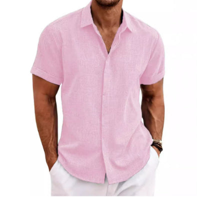 Men's Linen Short Sleeved T-shirt Loose Fitting