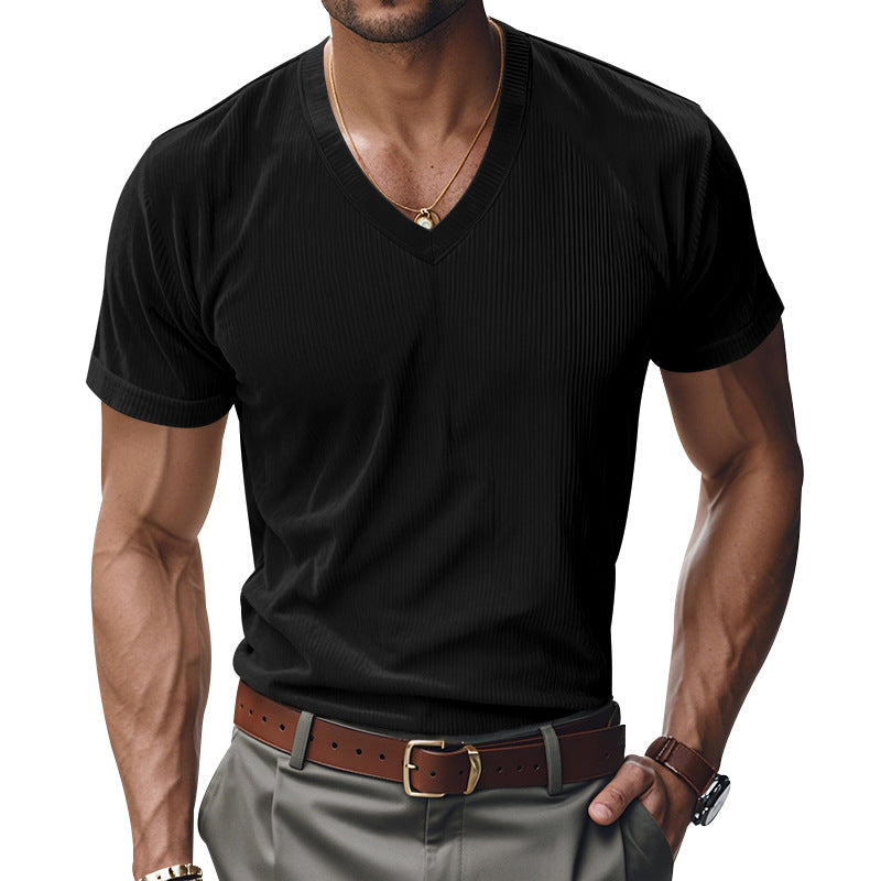 Loose Casual Men's V-neck Short Sleeve