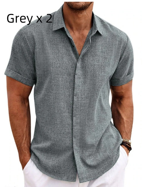 Men's Linen Short Sleeved T-shirt Loose Fitting