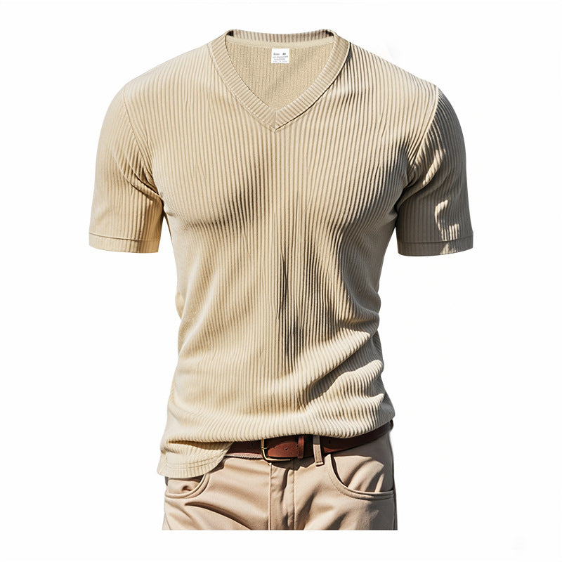 Loose Casual Men's V-neck Short Sleeve