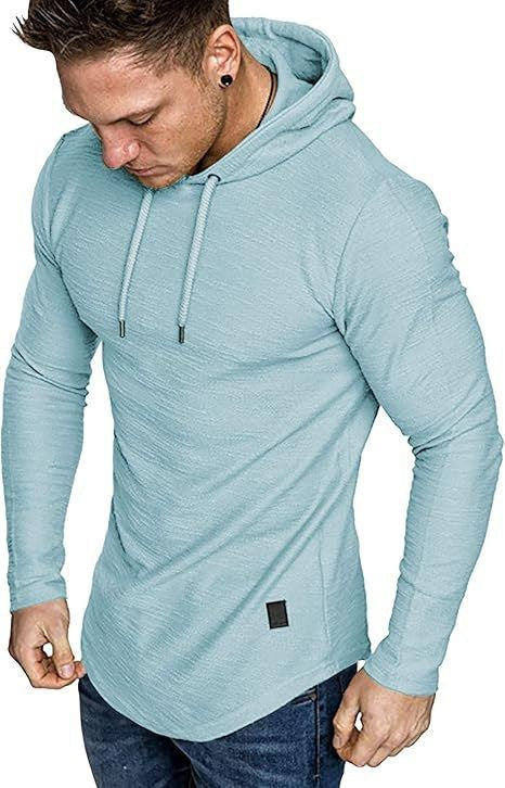 Mens Fashion Hoodies Fleece Long Sleeve Athletic Sweatshirt Pullover T Shirts