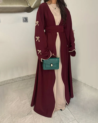 Elegant Bow Cardigan & Dress Two-Piece Set