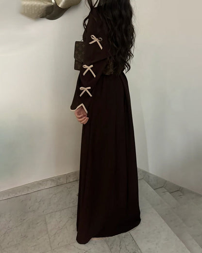 Elegant Bow Cardigan & Dress Two-Piece Set