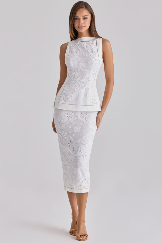 Cecilia Luxe Lace Peplum Midi Set